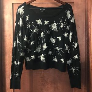 Insect Print Cropped Hot Topic Sweater 